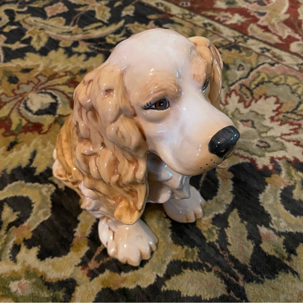 EUC LG Ceramic Cocker Spaniel Dog Hand-Painted
